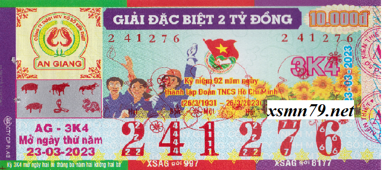 Ảnh chi tiết vé số An Giang