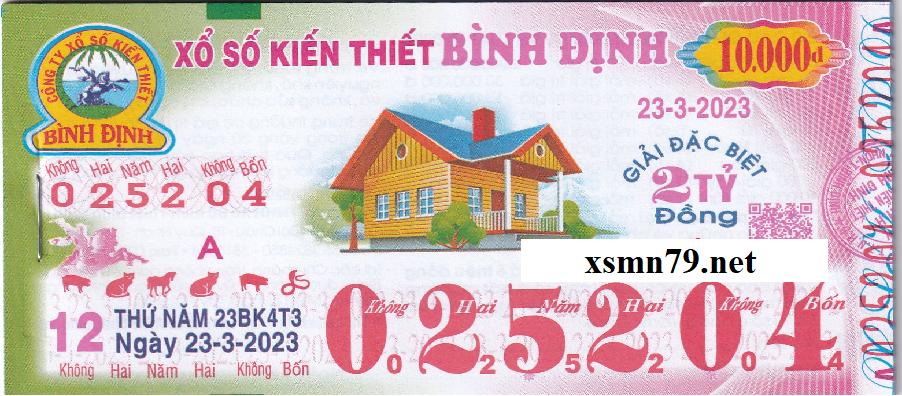 Hình ảnh vé số Bình Định chi tiết