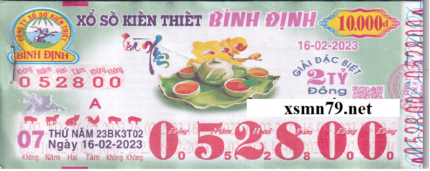 Hình ảnh vé số Bình Định chi tiết
