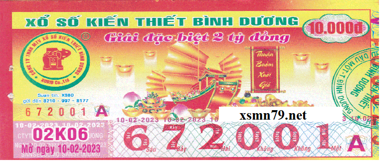 Ảnh chi tiết vé số Xổ Số Kiến thiết Bình Dương