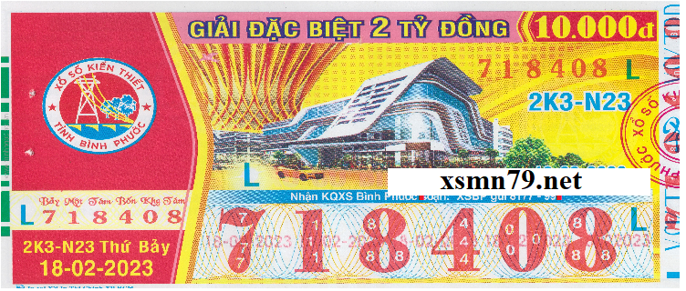Ảnh chi tiết vé số Bình Phước
