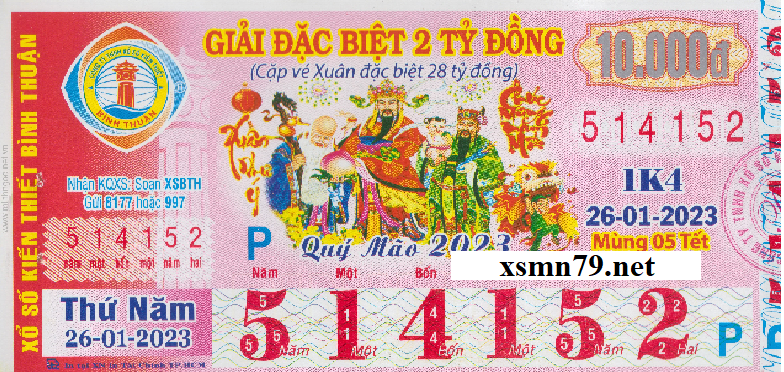 Ảnh chi tiết vé số Bình Thuận