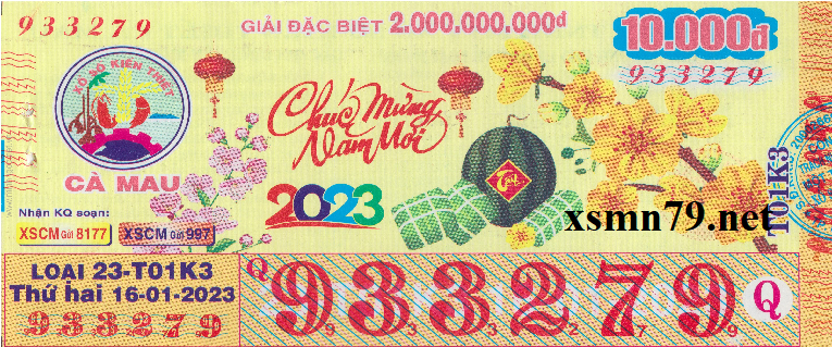 Ảnh chi tiết vé số Cà Mau