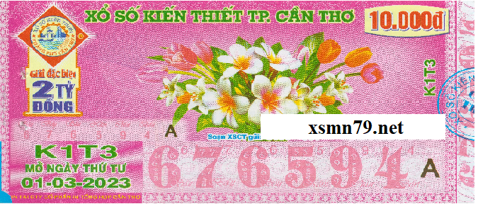 Ảnh chi tiết vé Xổ Số Kiến thiết Cần Thơ