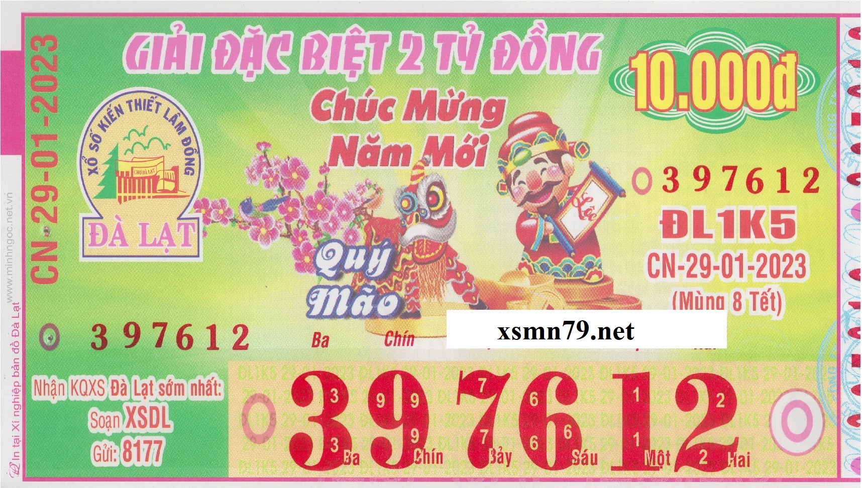 Ảnh chi tiết vé số Đà Lạt