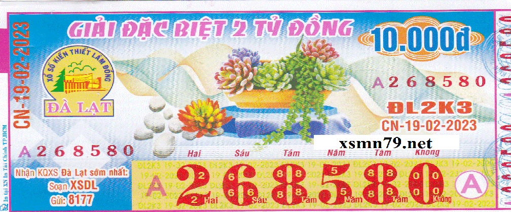 Ảnh chi tiết vé số Đà Lạt