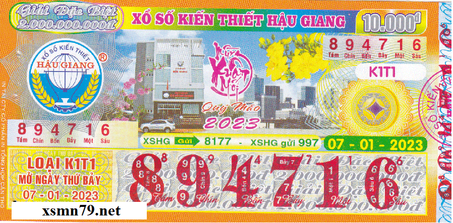 Ảnh chi tiết vé số xổ số Hậu Giang XSHG