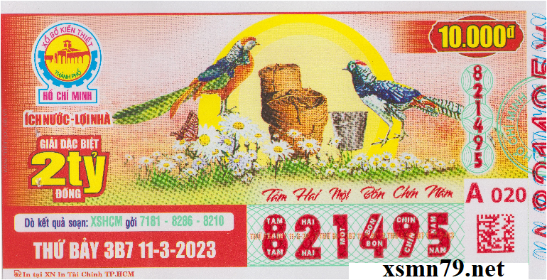 Ảnh chi tiết vé số Hồ Chí Minh
