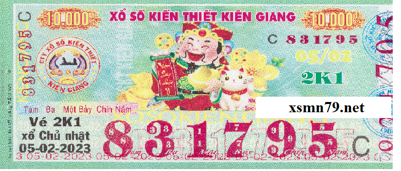 Ảnh chi tiết vé số Kiên Giang