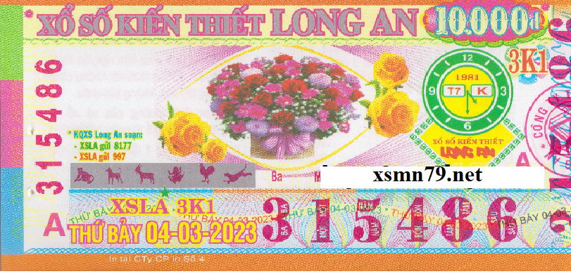 Ảnh chi tiết vé số Long An