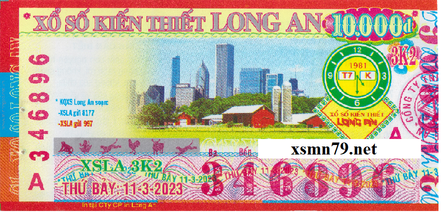 Ảnh chi tiết vé số Long An