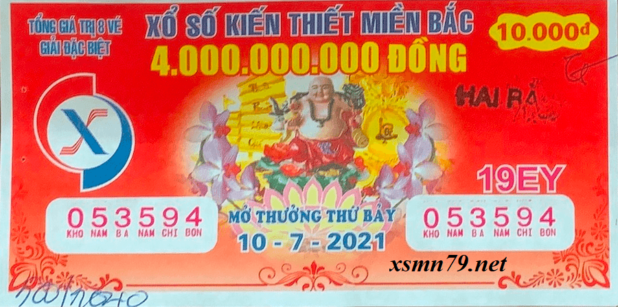 Ảnh chi tiết vé số miền Bắc
