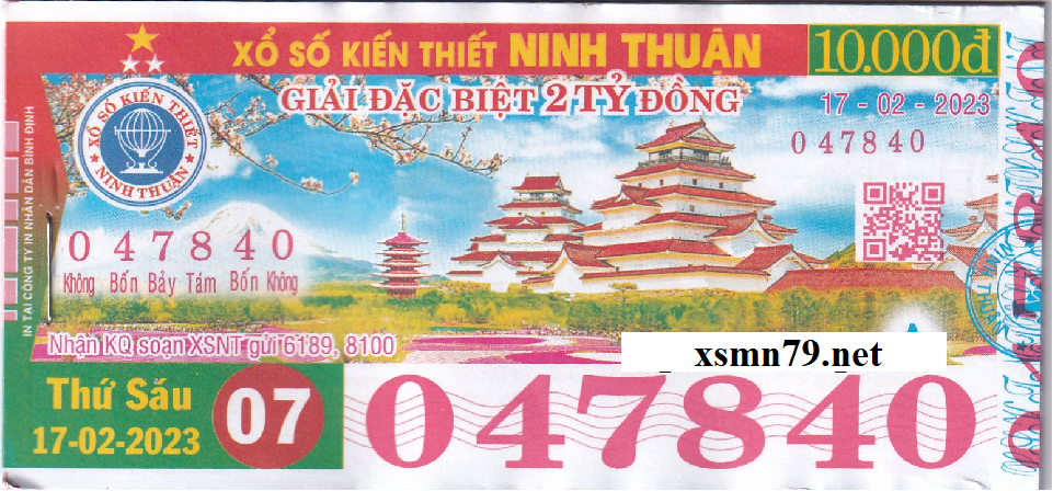 Hình ảnh vé số Ninh Thuận chi tiết