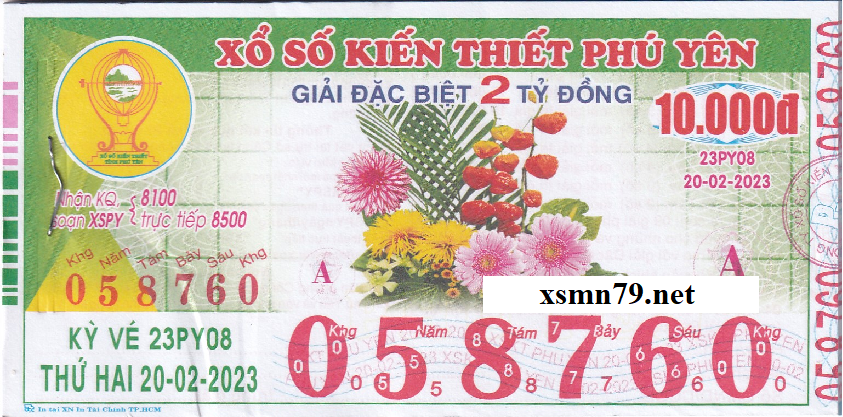 Hình ảnh vé số Phú Yên chi tiết