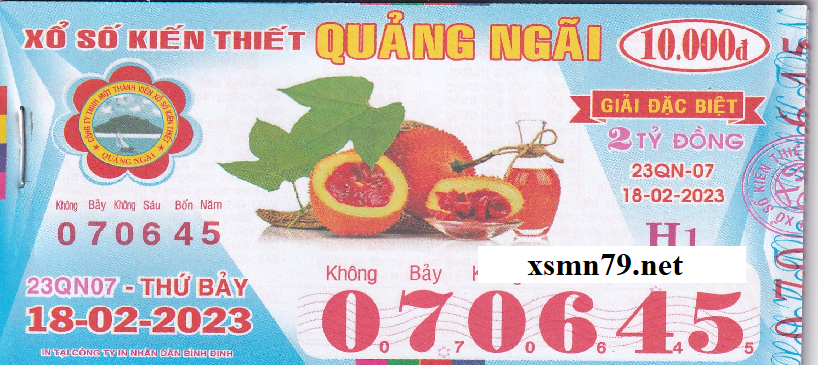 Ảnh vé số Quảng Ngãi chi tiết