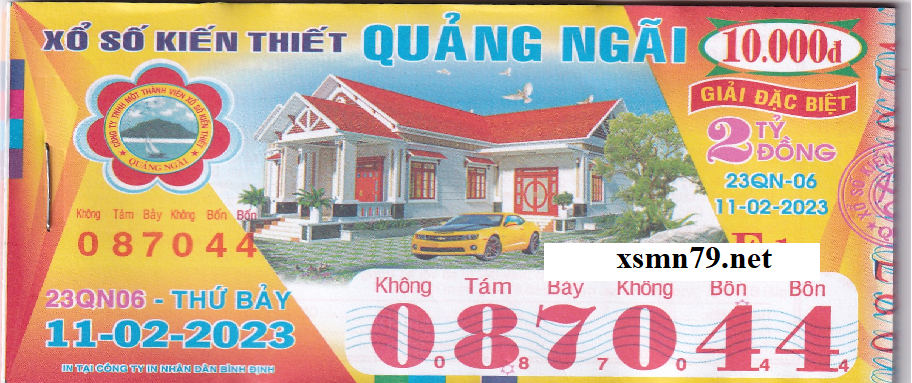 Ảnh vé số Quảng Ngãi chi tiết