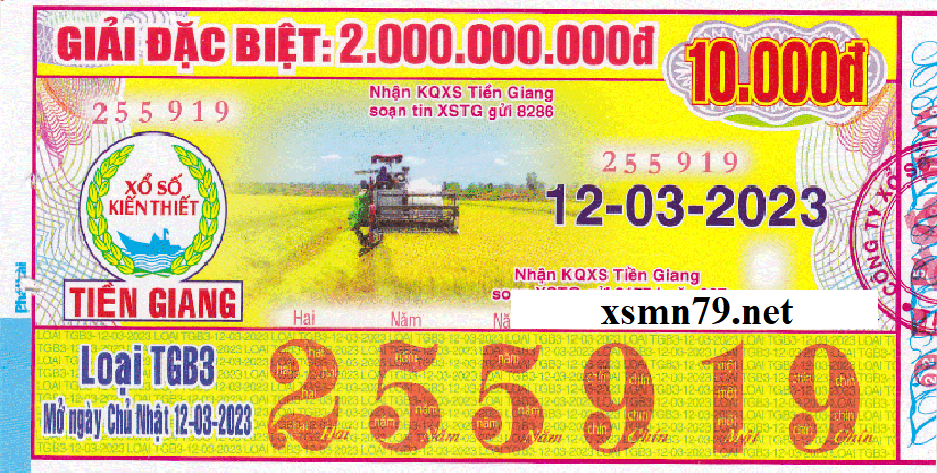 Ảnh chi tiết vé số xổ số tỉnh Tiền Giang