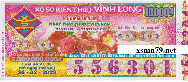Ảnh chi tiết vé số Vĩnh Long